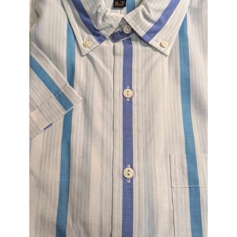 Vintage Colours by Alexander Julian Short Sleeve Shirt Mens XL Cotton Stripe NEW